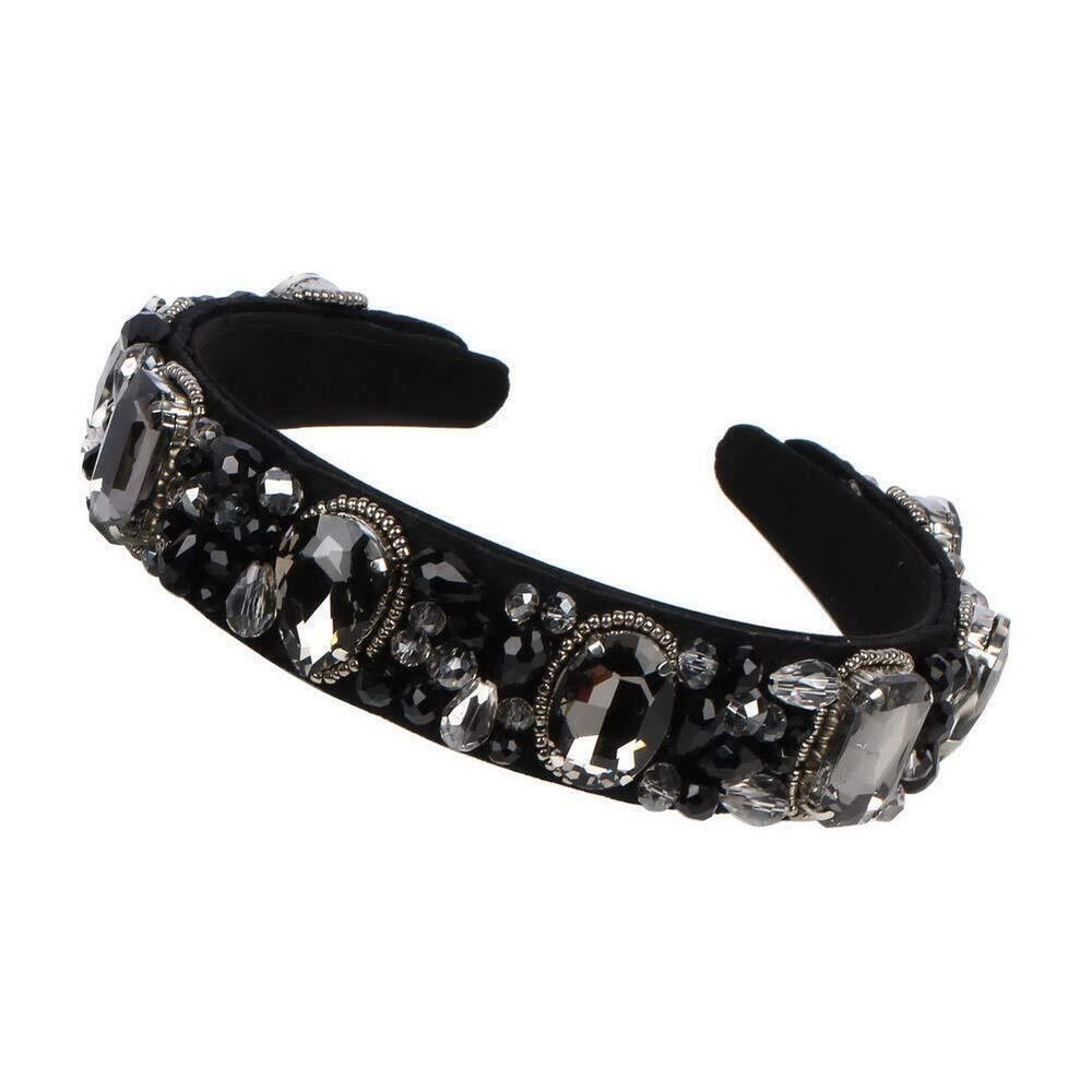 4011 Baroque Head Hoop Band Colorful Glass Crystal Hairbands Luxury